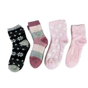 4 Pairs of Slipper Socks Lush Barbiecore Pink Boutique Winter Christmas NWOT